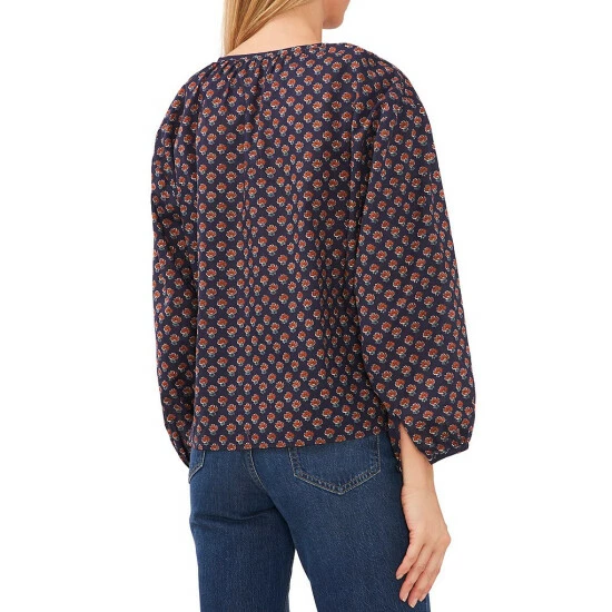 Best Sale π― Chelsea & Violet Foulard Stamp Print Long Blouson Sleeve Split Round Neck Button Front Top Foulard Stamps π 4 Best Sale π― Chelsea & Violet Foulard Stamp Print Long Blouson Sleeve Split Round Neck Button Front Top Foulard Stamps π - Image 2