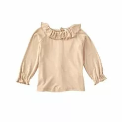 Best Sale ✔️ Chelsea & Violet Baby 👧 Girls 12-24 Months Ruffle Neck Long Sleeve Top Brown ⌛