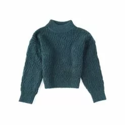 Cheap 🎁 Chelsea & Violet 👧 Girls Big 👧 Girls 7-16 Mock Neck Balloon Sleeve Cable Knit Sweater Garnet ⭐ -Chelsea Violet Sales unnamed file 106