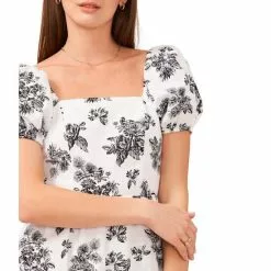 Brand new 💯 Chelsea & Violet Square Neck Short Puff Sleeve Tie Back Detail Tiered Floral Print Mini 👗 Dress Toile Black 🔥 -Chelsea Violet Sales unnamed file 1091
