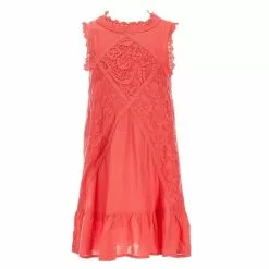 Buy 😍 Chelsea & Violet 👧 Girls Big 👧 Girls 7-16 Mock Neck Lace-Inset Shift 👗 Dress Red 🌟