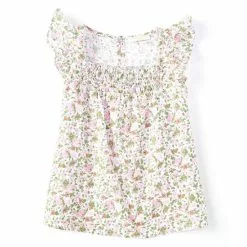 Hot Sale 😉 Chelsea & Violet Big 👧 Girls 7-16 Woven Floral Flutter Sleeve Blouse Pink 🤩