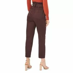 Promo 💯 Chelsea & Violet Twill High Rise Tie Belt Straight Leg Paperbag Pants Java 🛒 -Chelsea Violet Sales unnamed file 1177