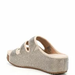 Outlet 💯 Chelsea & Violet Mel Rhinestone Embellished Three-Band Wedges Light Grey ⌛ -Chelsea Violet Sales unnamed file 137
