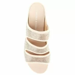 Outlet 💯 Chelsea & Violet Mel Rhinestone Embellished Three-Band Wedges Light Grey ⌛ -Chelsea Violet Sales unnamed file 139
