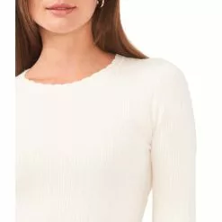 Hot Sale 🧨 Chelsea & Violet Crew Neck Long Button Cuff Sleeve Ribbed Knit Sweater Olivine 🔔 -Chelsea Violet Sales unnamed file 153