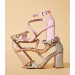 Discount ⌛ Chelsea & Violet Rhinestone Embellished Block Heel 👗 Dress 🩴 Sandals Pink 😍 -Chelsea Violet Sales unnamed file 160