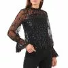 Buy 🔥 Chelsea & Violet Sequin Mesh Mock Neck Long Sleeve Top Pearl 😀 -Chelsea Violet Sales unnamed file 17