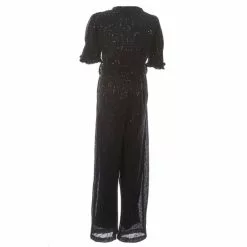 Outlet ✔️ Chelsea & Violet 👧 Girls Big 👧 Girls 7-16 Short Puff Sleeve Sequin Embellished Jumpsuit Black 🔥 -Chelsea Violet Sales unnamed file 195