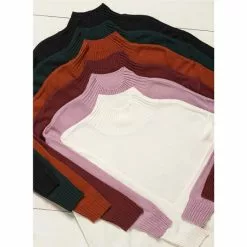 Best Sale 😉 Chelsea & Violet Big 👧 Girls 7-16 Ribbed Mock Neck Sweater Elderberry 👍 -Chelsea Violet Sales unnamed file 203