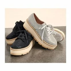 Budget 😉 Chelsea & Violet Insta Rhinestone Embellished Lace-Up Platform Oxfords Black 😀 -Chelsea Violet Sales unnamed file 272