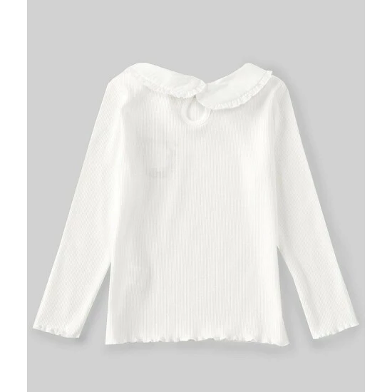 Budget π Chelsea & Violet Little π§ Girls 2T-6X Long-Sleeve Peter-Pan Collar Ribbed Top Ivory π 6 Budget π Chelsea & Violet Little π§ Girls 2T-6X Long-Sleeve Peter-Pan Collar Ribbed Top Ivory π - Image 4