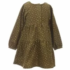 Hot Sale ⭐ Chelsea & Violet Little 👧 Girls 2T-6T Corduroy A-Line Print 👗 Dress Green 🔥