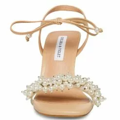 Best Sale 🔥 Chelsea & Violet Tristy Pearl Embellished Square Toe 🩴 Sandals Beige ✨ -Chelsea Violet Sales unnamed file 415