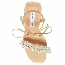 Best Sale 🔥 Chelsea & Violet Tristy Pearl Embellished Square Toe 🩴 Sandals Beige ✨ -Chelsea Violet Sales unnamed file 416