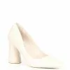 Budget 😀 Chelsea & Violet Keira Leather Pointed Toe Rounded Heel Pumps Ivory 🔔 -Chelsea Violet Sales unnamed file 424