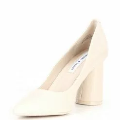 Budget 😀 Chelsea & Violet Keira Leather Pointed Toe Rounded Heel Pumps Ivory 🔔 -Chelsea Violet Sales unnamed file 426