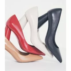 Budget 😀 Chelsea & Violet Keira Leather Pointed Toe Rounded Heel Pumps Ivory 🔔 -Chelsea Violet Sales unnamed file 430