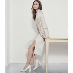 Budget 😀 Chelsea & Violet Keira Leather Pointed Toe Rounded Heel Pumps Ivory 🔔 -Chelsea Violet Sales unnamed file 431