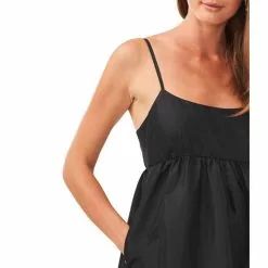 Flash Sale 👏 Chelsea & Violet Taffeta Tiered Side Pocketed A-Line Midi 👗 Dress Rich Black 🧨 -Chelsea Violet Sales unnamed file 479