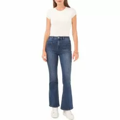 Hot Sale 👍 Chelsea & Violet High Rise Patch 4-Pocket Stretch Indigo Denim Flare Leg 👖 Jeans Mid Rinse ✨ -Chelsea Violet Sales unnamed file 580