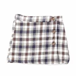 Best Sale ⭐ Chelsea & Violet Baby 👧 Girls 12-24 Months Plaid Side Button 👗 Skirt Taupe Plaid ❤️