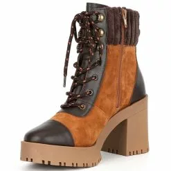 Cheap 🔔 Chelsea & Violet Zaira Leather And Suede Lug Sole Platform Booties Black 😀 -Chelsea Violet Sales unnamed file 669