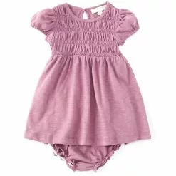 Best Sale 🛒 Chelsea & Violet Baby 👧 Girls 12-24 Months Cap Sleeve Slub Jersey 👗 Dress Magenta ⭐