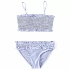 Cheap ⌛ Chelsea & Violet Big 👧 Girls 7-16 Smocked Two-Piece Family Matching 🩱 Swimsuit Periwinkle 😉