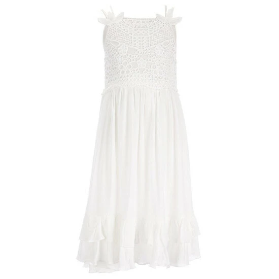Cheapest 𧨠Chelsea & Violet Big π§ Girls 7-16 Sleeveless Square Neck Smocked Back Lace Trim Ruffle Hem π Dress White π₯ 3 Cheapest 𧨠Chelsea & Violet Big π§ Girls 7-16 Sleeveless Square Neck Smocked Back Lace Trim Ruffle Hem π Dress White π₯